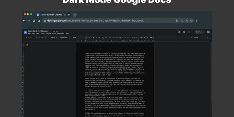google docs dark mode