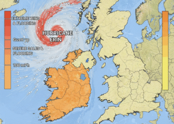 hurricane erin uk weather forecast