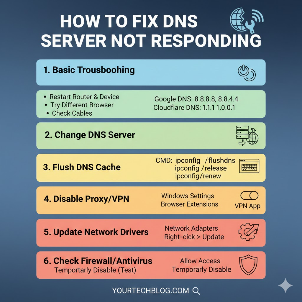 How to Fix DNS Server Not Responding