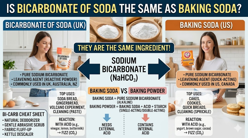 is bicarbonate of soda the same as baking soda