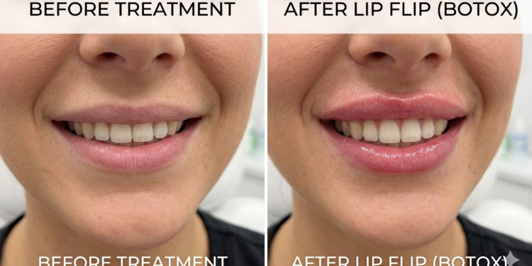 lip flip before and after