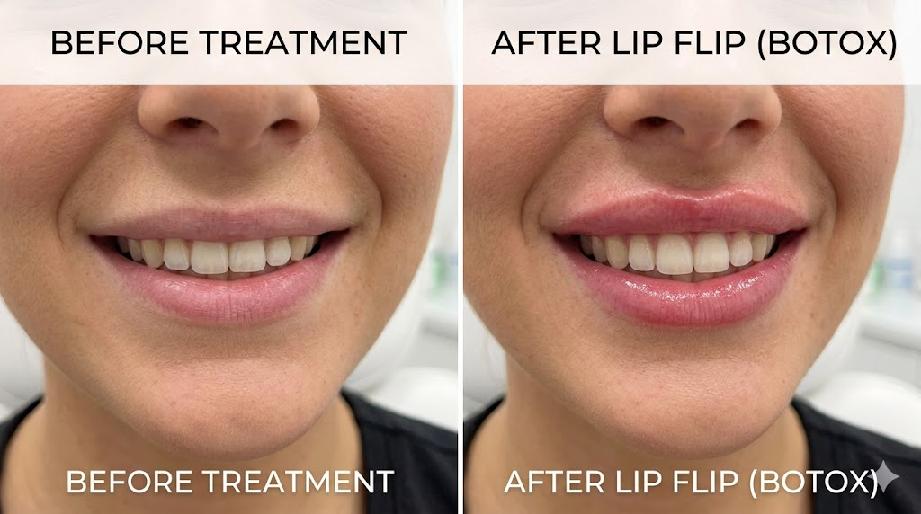 lip flip before and after