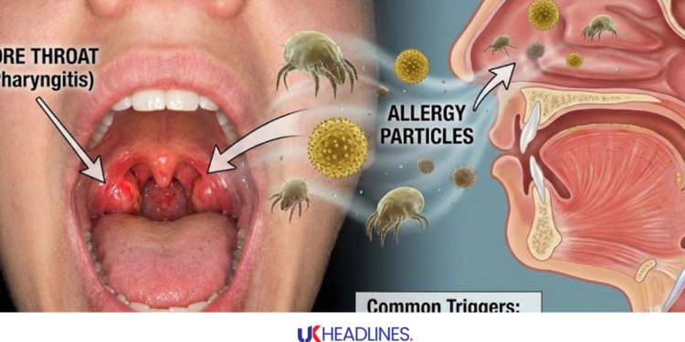 can allergies cause sore throat