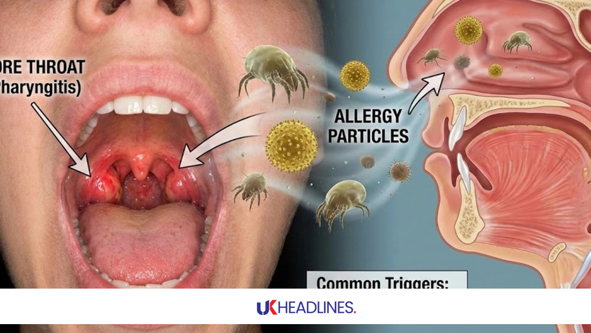 can allergies cause sore throat