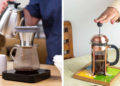 compare coffee brewing methods like pour-over and french press. which one is easier to make