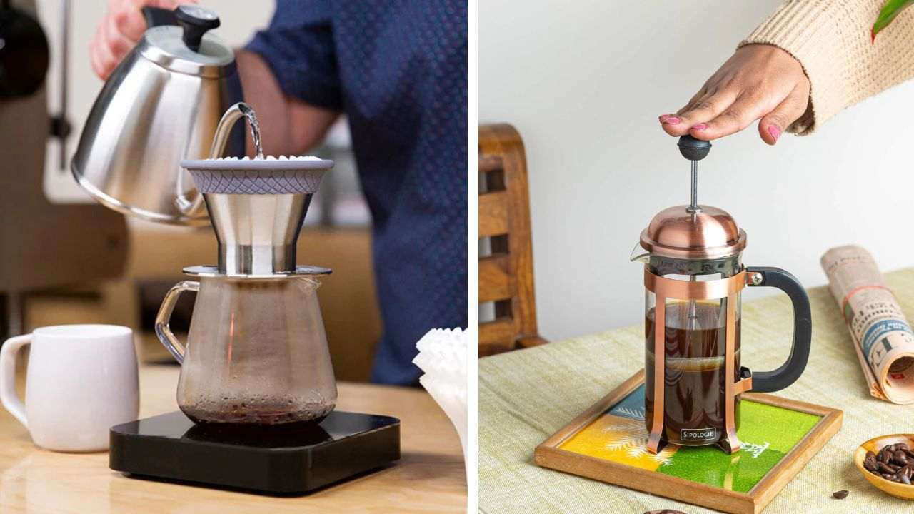 compare coffee brewing methods like pour-over and french press. which one is easier to make