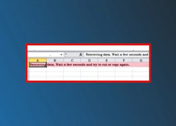 retrieving data. wait a few seconds and try to cut or copy again.